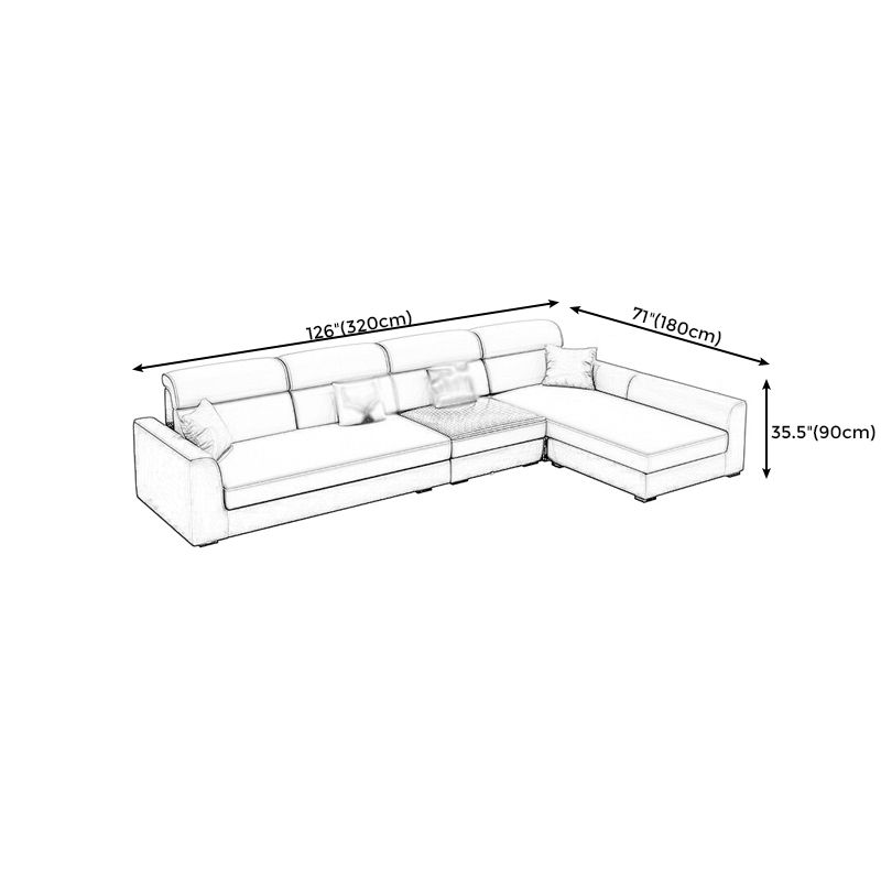 125.98"D x 70.87"W x 25.43"H Fabric Tuxedo Arm Sectional Sofa with Slipcovered Clearhalo 'furn' 'furn_sectionals' 'Furniture' 'furniture_sectionals' 'Living Room Furniture' 'Sectionals' 1200x1200_b15a21d4-cfb5-4b78-a90a-8773fcb1003a