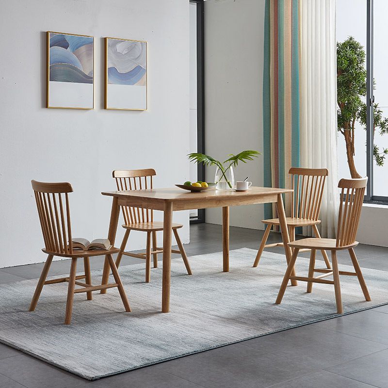 1/2/5 Pcs Oak Wood Modern Dining Set with Rectangle Table Dinette Set Clearhalo 'Dining Room Sets' 'Dining Tables & Seating' 'dining_room_set' 'furn' 'furn_dining_room_set' 'Furniture' 'furniture_dining_room_set' 'Kitchen & Dining Furniture' 'kitchen&dining_furn' 'kitchen' 1200x1200_b15a98fd-5a2d-47fb-a7d1-02e69f79561f