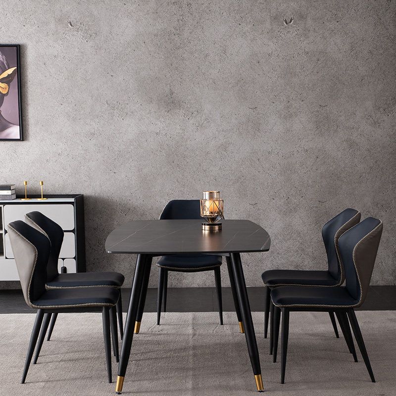 Metal Modern Rectangular Dining Table Sintered Stone Table for Kitchen and Dining Room Clearhalo ' dining_table' 'Dining Tables & Seating' 'Dining Tables' 'furn' 'furn_dining_table' 'Furniture' 'furniture_dining_table' 'Kitchen & Dining Furniture' 'kitchen&dining_furn' 'kitchen' 'kitchen_dining_table' 1200x1200_b15b27bf-dd4f-4589-af80-90befc34f032