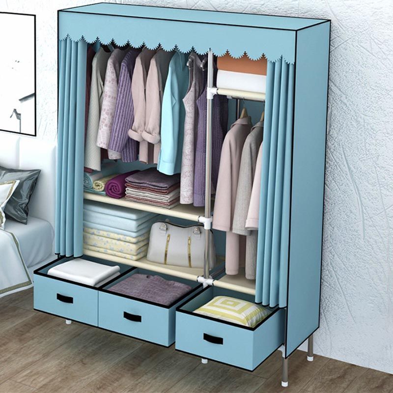 Zeitgenössischer Stil Metallgarderobe 1-Türer-Garderobenschrank, 49,21 "D x 17,72" W x 66,14 "H