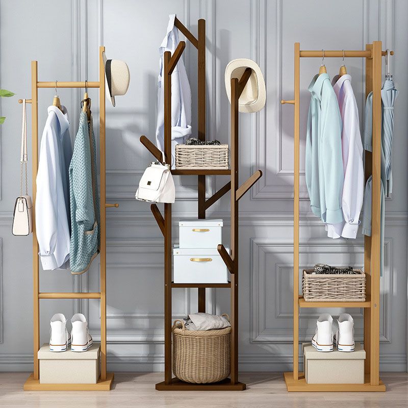 Gorgeous Free Standing Coat Rack Hanging Rail Hooks with Storage Shelf Clearhalo 'Entry & Mudroom Furniture' 'furn' 'furn_hall_tree_coat_racks' 'Furniture' 'Hall Trees & Coat Racks' 'hall_tree_coat_racks' 1200x1200_b15d05c6-0d9c-4692-b42e-ecee60e8d499