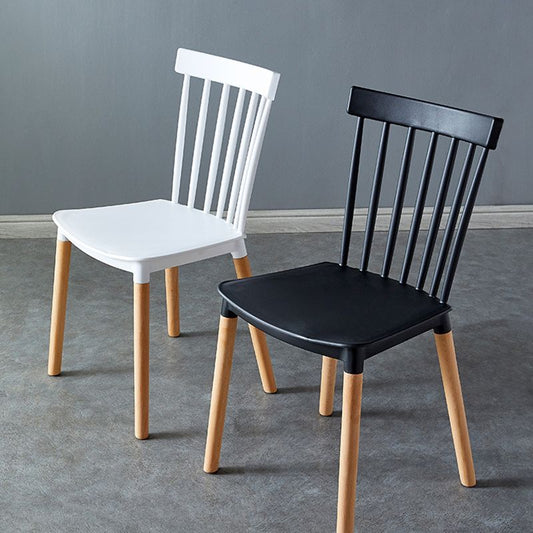 Contemporary Wood Indoor-Outdoor Room Side Chair Slat Back Chair