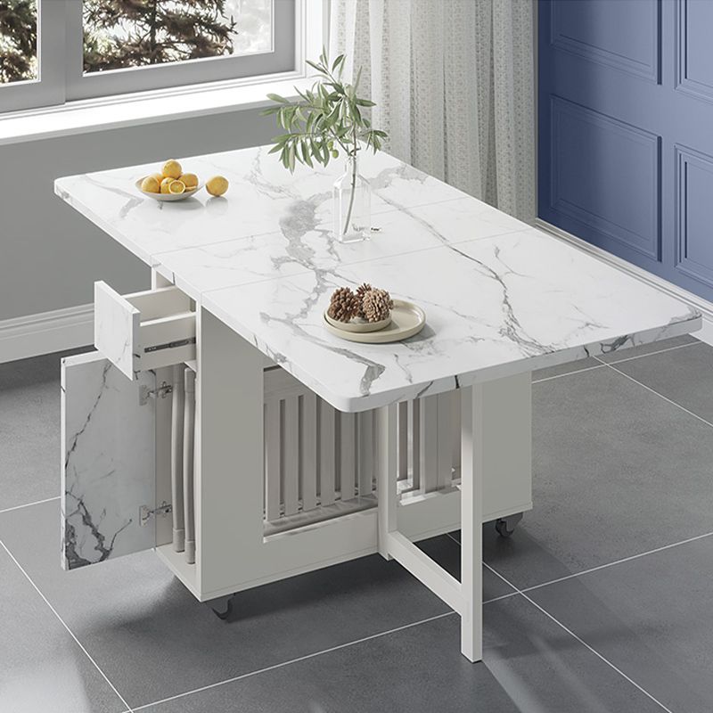 Tavolo da pranzo in pietra sinterizzato moderno tavolo da pranzo a goccia bianca