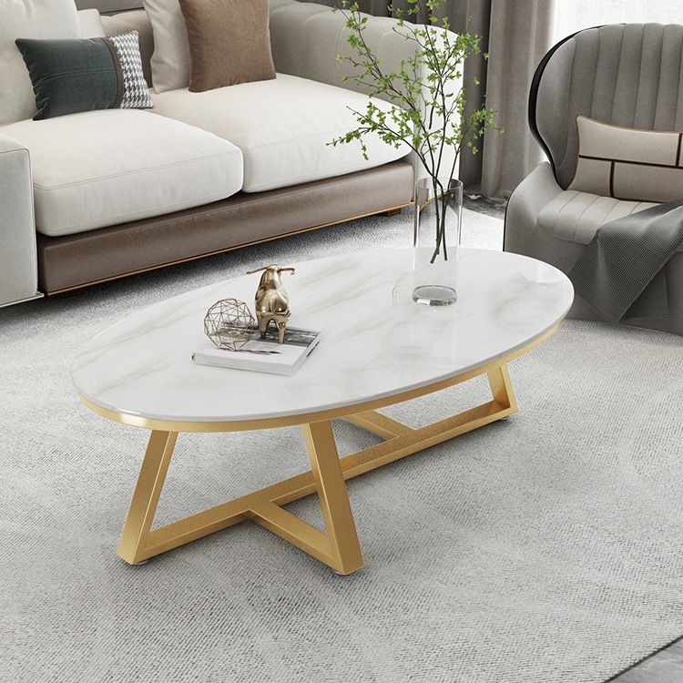 17.7" Tall Iron Cross Legs Cocktail Table Oval Slate Top Coffee Table Clearhalo 'Coffee & Accent Tables' 'Coffee Tables' 'coffee_tables' 'furn' 'furn_coffee_tables' 'Furniture' 'Living Room Furniture' 1200x1200_b15eb637-98d7-43dc-9579-0d005f9dc35d