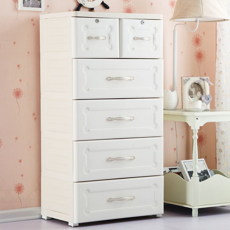 Plastic Storage Cabinet with Drawers Modern Cabinet for Home