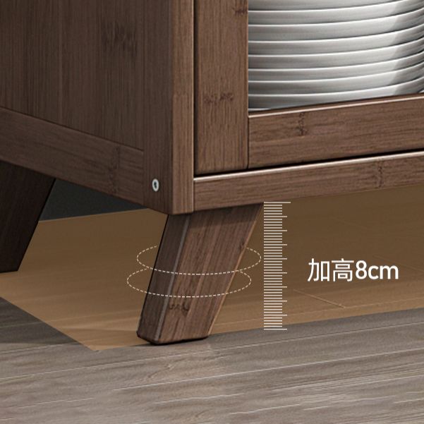 Sideboard moderna in colore browntea di sala da pranzo in legno con porte per soggiorno