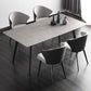 Industrial Style Sintered Stone Dining Table Metallic Base Rectangle Table for Home Clearhalo ' dining_table' 'Dining Tables & Seating' 'Dining Tables' 'Furniture' 'furniture_dining_table' 'Kitchen & Dining Furniture' 'kitchen&dining_furn' 'kitchen' 'kitchen_dining_table' 1200x1200_b16152d2-6e5e-4719-a0a2-d577759a3fee