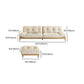Cream Tufted Armless Sofa Wooden Frame Settee in Ash with Footrest Clearhalo 'furn' 'furn_sofas' 'Furniture' 'Living Room Furniture' 'Sofa' 'sofas' 1200x1200_b1630b1a-5760-48a7-8697-e4d7c66fecce