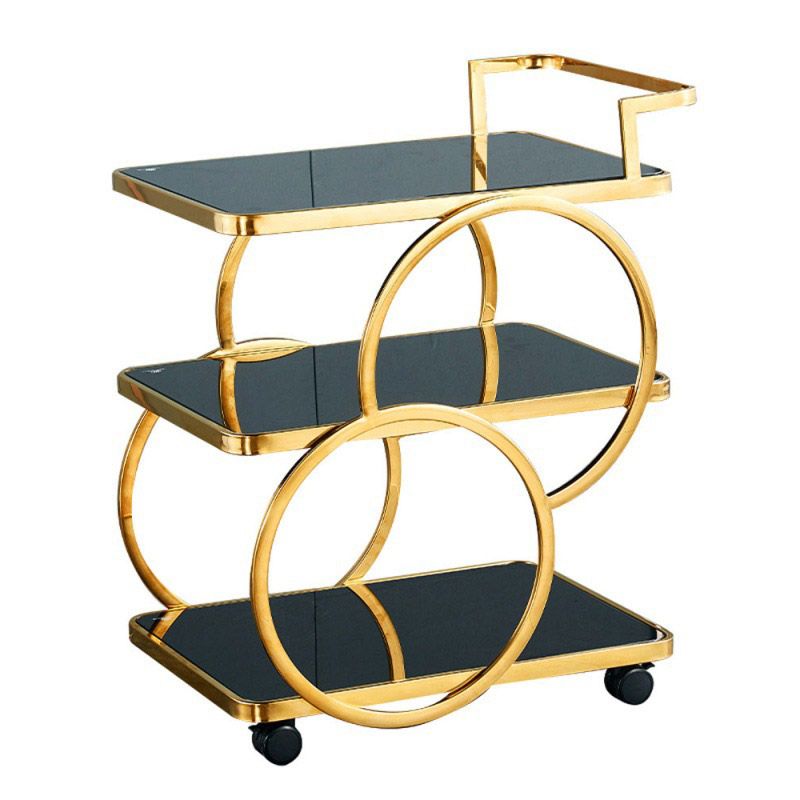 Home Dining Rectangular Prep Table Modern 3-Tier Kitchen Trolley Clearhalo 'furn' 'furn_kitchen_islands_carts' 'Furniture' 'Kitchen & Dining Furniture' 'Kitchen Islands & Carts' 'kitchen_islands_carts' 1200x1200_b16371a5-a0e1-4ce7-bf13-4460b1955b2b