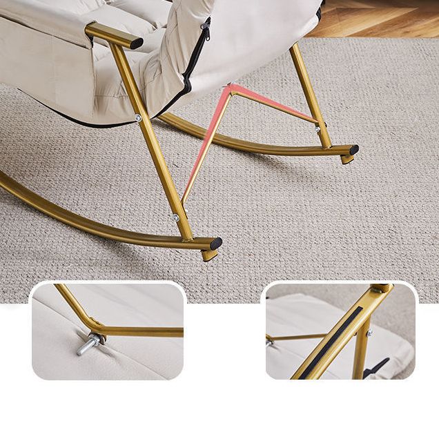 Glam Style Sofa Rocking Chair Indoor Rocking Chair with Cushion