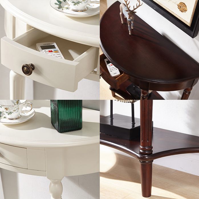 Tavolo di accento della console moderna di metà secolo con divani console di finitura antica con cassetto