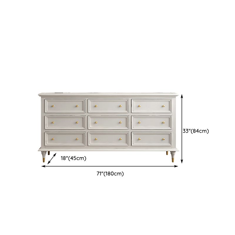 Glam White White Chiuse Lo stoccaggio con cassetti morbidi per la casa