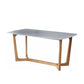 Modern Style Dining Table Sintered Stone Trestle Table with Wooden Base
