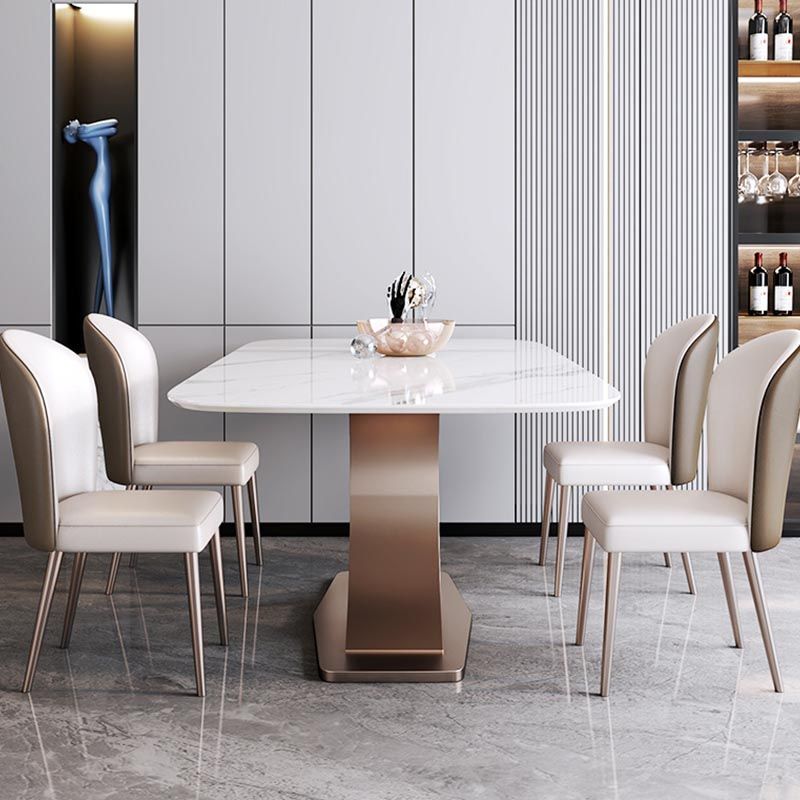 Glam Rectangle Table Set 1/3/4/5/6 Pieces Dining Set for Home Use Clearhalo 'Dining Room Sets' 'Dining Tables & Seating' 'dining_room_set' 'furn' 'furn_dining_room_set' 'Furniture' 'Kitchen & Dining Furniture' 1200x1200_b1681ebc-720f-47ed-a6cd-ff681e2f393e
