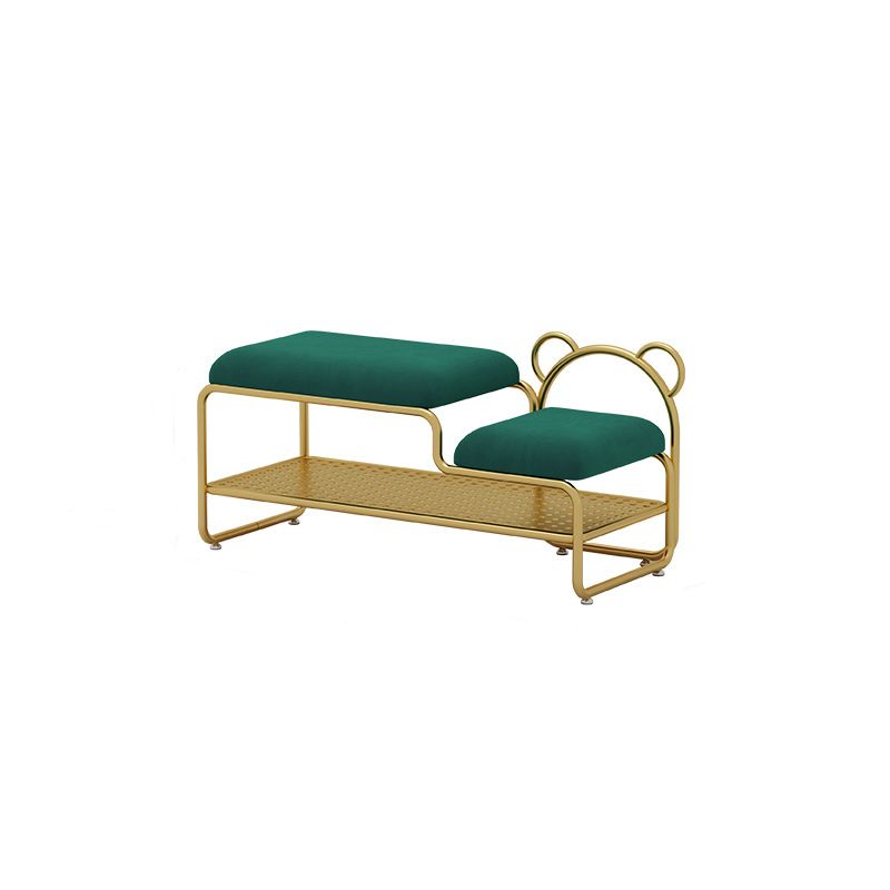 12.48-inch W Metal Entryway Bench Cushioned Seating Bench with Shoe Storage Clearhalo 'Benches' 'Chairs & Seating' 'furn' 'furn_benches' 'Furniture' 'Living Room Furniture' 1200x1200_b168e089-79a0-4835-a88e-60eed16ea967