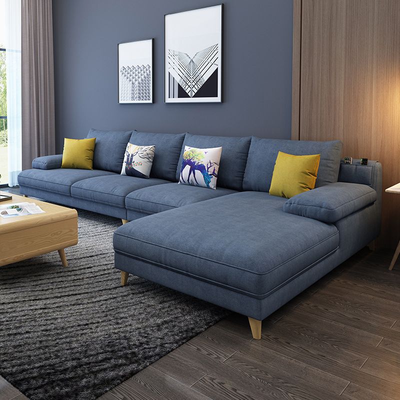 4-seater L-shape Sectional Fabric Pillow Top Arm Sectional with Pillows Clearhalo 'furn' 'furn_sectionals' 'Furniture' 'Living Room Furniture' 'Sectionals' 1200x1200_b16961fb-87c4-40c7-bb2e-e326e0d2dfd7