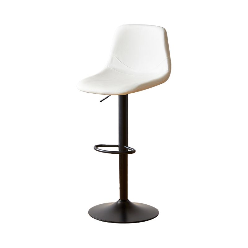 Industrial Style Bar Chair Adjustable Height Leather Seat Metal Leg for Counter Bar Clearhalo 'Bar Furniture' 'Bar Stools' 'bar_stools' 'furn' 'furn_bar_stools' 'furniture_bar_stools' 'Kitchen & Dining Furniture' 'kitchen&dining_furn' 'kitchen' 'kitchen_furn' Furniture' 1200x1200_b16a1f9b-f37a-4613-8275-98e115cf2955