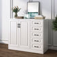 Modern White Accent Chest with Drawers 14.96" Wide Side Cabinet with Door