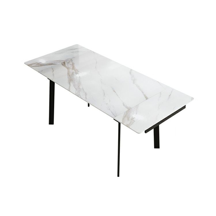 Contemporary Sintered Stone Dining Furniture with Rectangle DiningSet with Removable Leaf Clearhalo 'Dining Room Sets' 'Dining Tables & Seating' 'dining_room_set' 'furn' 'furn_dining_room_set' 'Furniture' 'furniture_dining_room_set' 'Kitchen & Dining Furniture' 1200x1200_b16be5b8-f644-4174-a751-9bb99aaed188