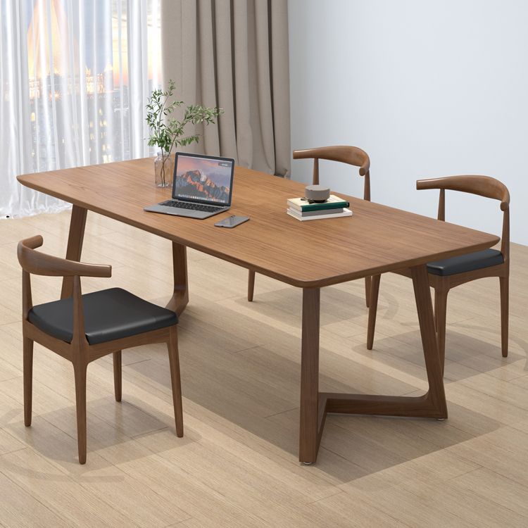 Base d'écriture en bois massif contemporain Base de traîneau 29.53 "Bureau de bureau de haut