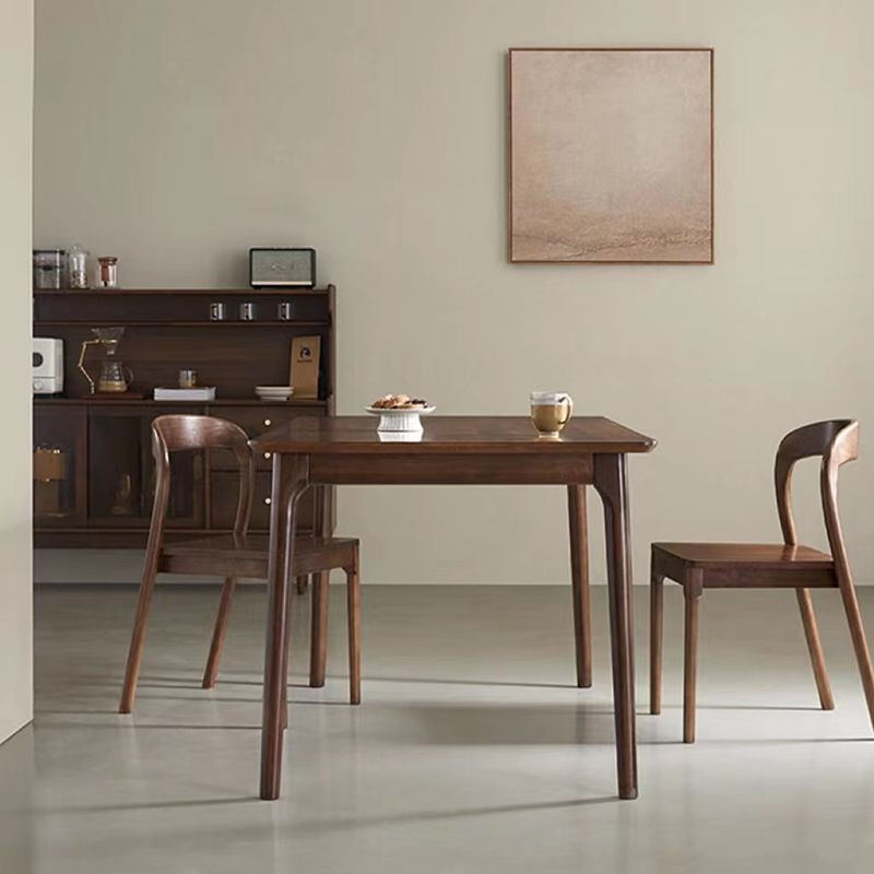 Ensemble de restauration moderne 1/3/4/5 PCS Table et chaises à manger en bois massif rectangle