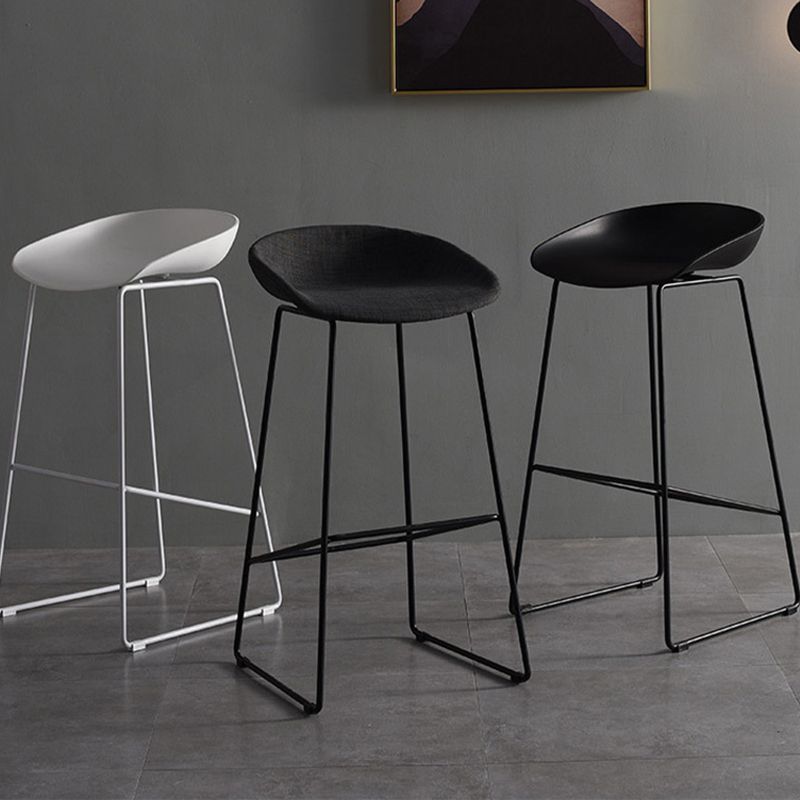 Scandinavian Steel Plastic Counter Stools Backless Bar Stools with Bucket Seat (Set of 2) Clearhalo 'Bar Furniture' 'Bar Stools' 'bar_stools' 'furn' 'furn_bar_stools' 'furniture_bar_stools' 'Kitchen & Dining Furniture' 'kitchen&dining_furn' 'kitchen' 'kitchen_furn' Furniture' 1200x1200_b16df794-6d96-4c05-9664-d7a77d8fb3d5