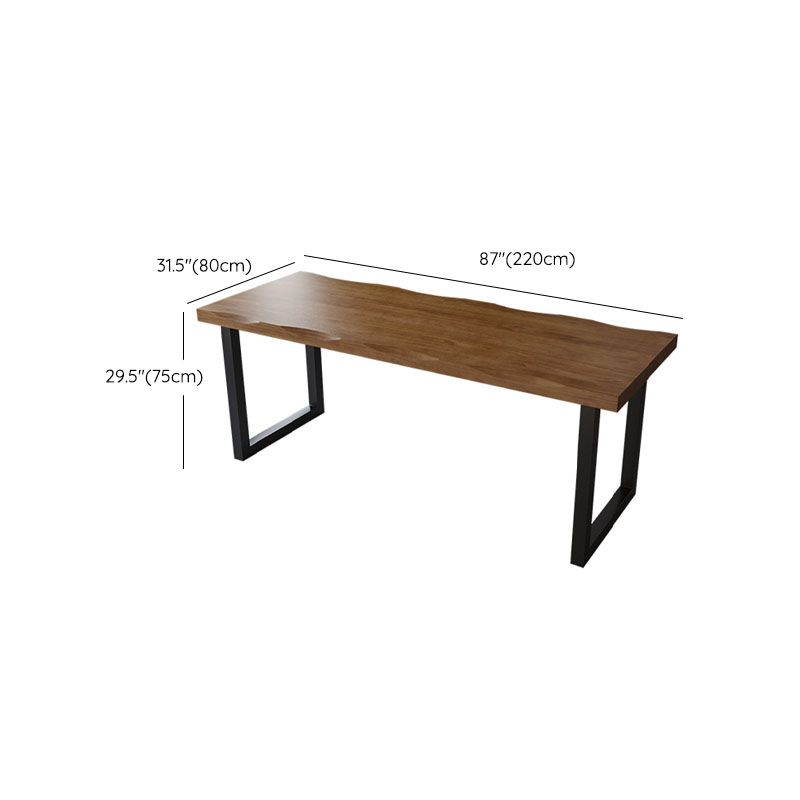 Rectangular Shaped Office Writing Desk Pine with 2 Legs in Brown Clearhalo 'furn' 'furn_office_desk' 'Furniture' 'Office Desks' 'Office Furniture' 'office_desk' 1200x1200_b16f604c-7351-47dd-950d-bcdec79357a0