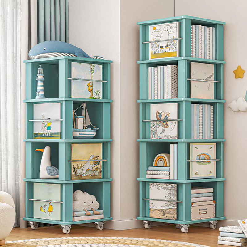 Geometric Closed Back Bookshelf Nordic Rotatable Study Room Bookcase