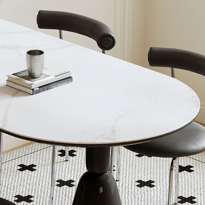 Contemporary Dining Room Dinner Table Oval Double Pedestal Dining Table