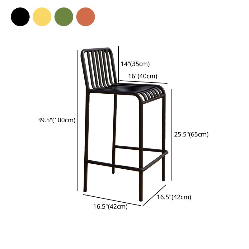 Modern Armless Backrest Counter Stool Iron Courtyard Bar Stool with Seat and Pedal Clearhalo 'Bar Furniture' 'Bar Stools' 'bar_stools' 'furn' 'furn_bar_stools' 'Furniture' 'furniture_bar_stools' 'Kitchen & Dining Furniture' 1200x1200_b172efb6-8d36-409d-9855-d24e3919745a