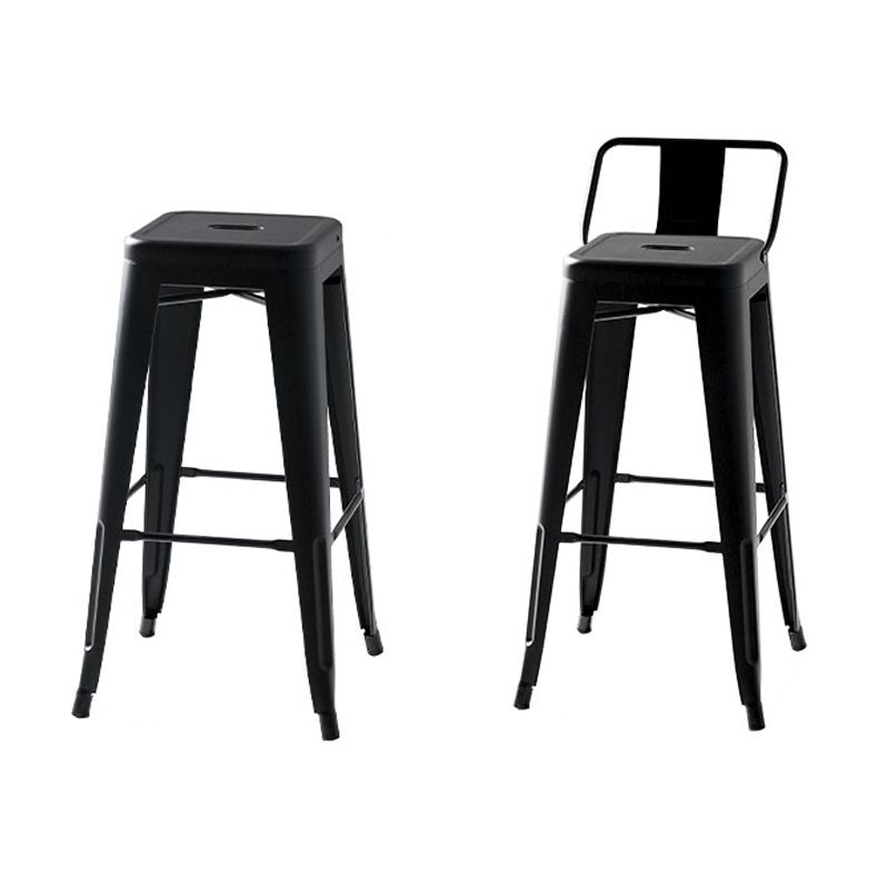 Industrial Footrest Iron Bar Stool Coffee Shop Square Counter Stools Clearhalo 'Bar Furniture' 'Bar Stools' 'bar_stools' 'Furniture' 'furniture_bar_stools' 'Kitchen & Dining Furniture' 1200x1200_b17381ff-9b74-479b-b510-82e742f164b0