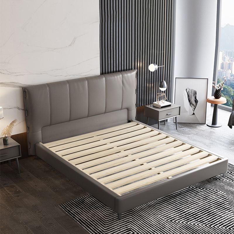 Wood and Upholstered Standard Bed Contemporary Panel Bed, 47" Tall Clearhalo 'Bedroom Furniture' 'Beds' 'furn' 'furn_beds' 'Furniture' 1200x1200_b173e746-459a-4df7-b6a6-568f812305dc