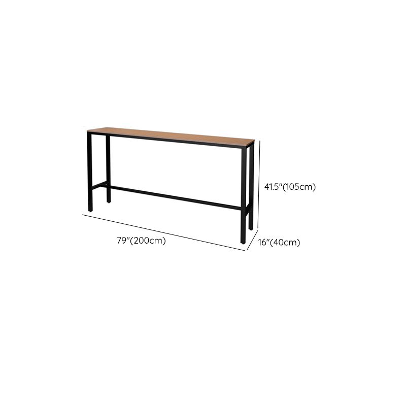 Manufactured Wood Bar Table Black Legs and Metal Base Bar Table Clearhalo 'Bar Furniture' 'Bar Tables' 'bar_tables' 'furn' 'furn_bar_tables' 'Furniture' 'Kitchen & Dining Furniture' 1200x1200_b176a407-2581-4f09-904e-d0459188d19d