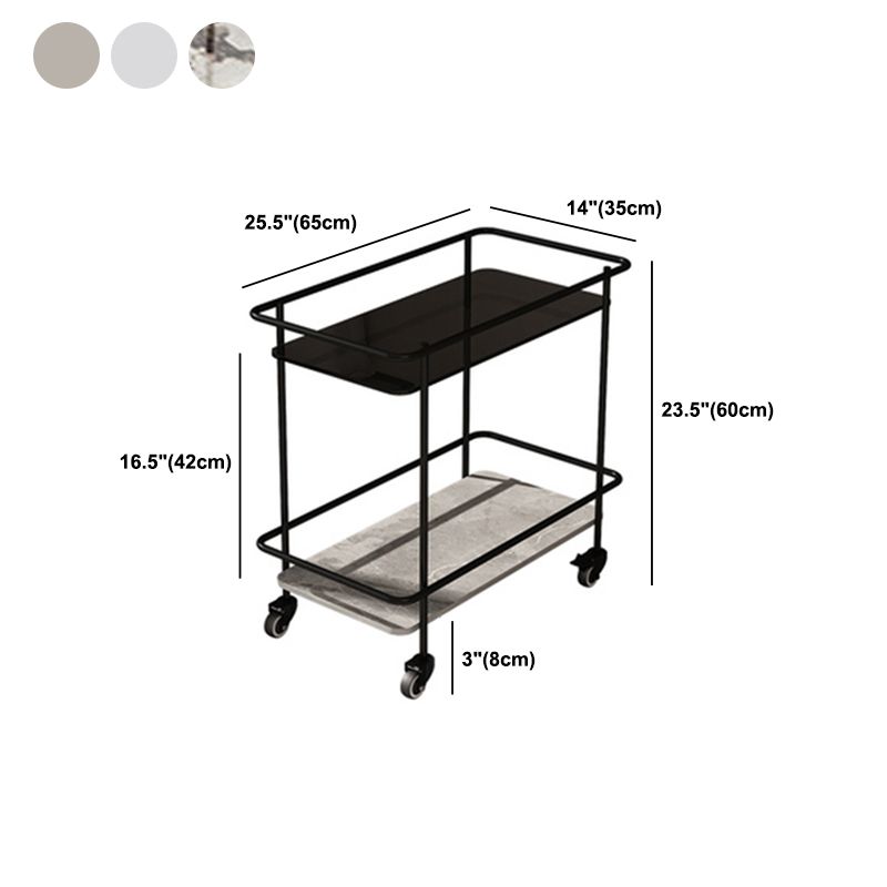 Tavolo di fascia alta in vetro rettangolare contemporaneo con scaffale ardesia