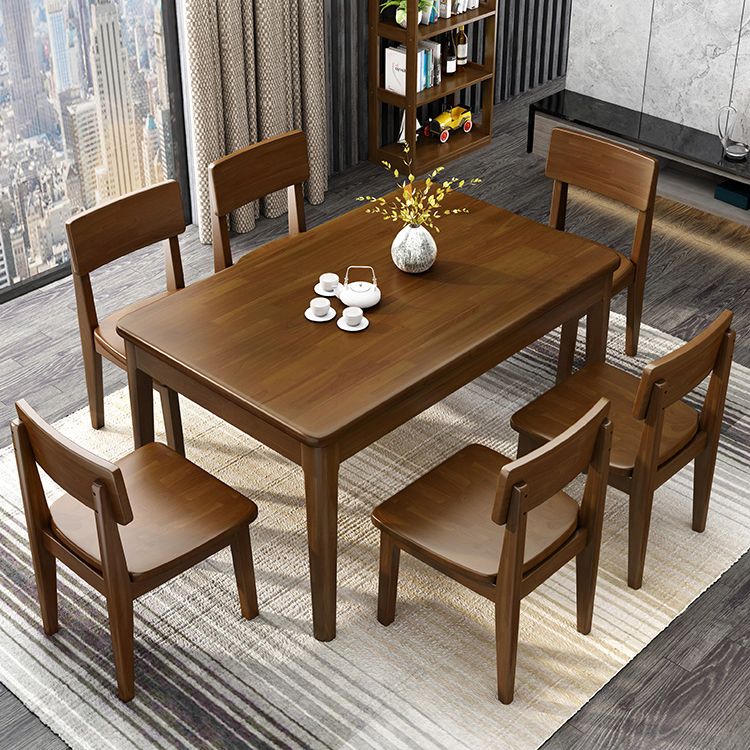 Traditional Style Standard Height Solid Wood Dining Table Rectangle Dining Room Set For Home Clearhalo 'Dining Room Sets' 'Dining Tables & Seating' 'dining_room_set' 'furn' 'furn_dining_room_set' 'Furniture' 'furniture_dining_room_set' 'Kitchen & Dining Furniture' 'kitchen&dining_furn' 'kitchen' 1200x1200_b17d6991-97bc-4b71-9c4e-d8025f7fc79c