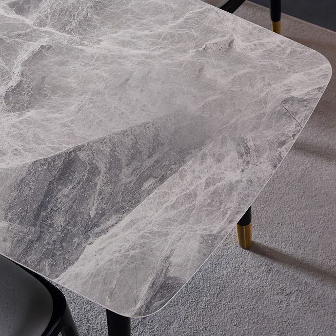 Rectangle Grey Tone Dining Table Sintered Stone Table Luxury with 4 Legs Clearhalo ' dining_table' 'Dining Tables & Seating' 'Dining Tables' 'furn' 'furn_dining_table' 'Furniture' 'furniture_dining_table' 'Kitchen & Dining Furniture' 'kitchen&dining_furn' 'kitchen' 'kitchen_dining_table' 1200x1200_b17f1e0e-b9ce-425a-9ece-e89990fd9192