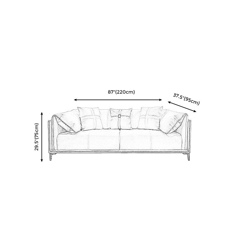 Modern Faux Leather Pillow Top Arm Sofa/Sectional Pillowed Back Cushions for Apartment Clearhalo 'furn' 'furn_sectionals' 'Furniture' 'furniture_sectionals' 'kitchen' 'kitchen_sectionals' 'Living Room Furniture' 'Sectionals' 1200x1200_b180b193-1c9e-41c2-963a-d66a8aa553fc