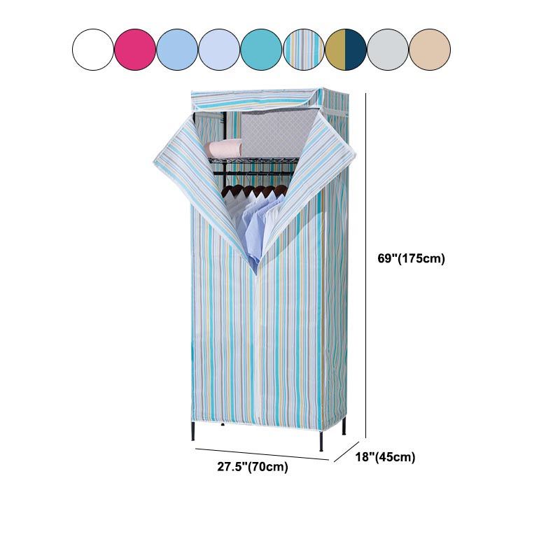 Placard de garde-robe en métal de style contemporain avec étagères réglables