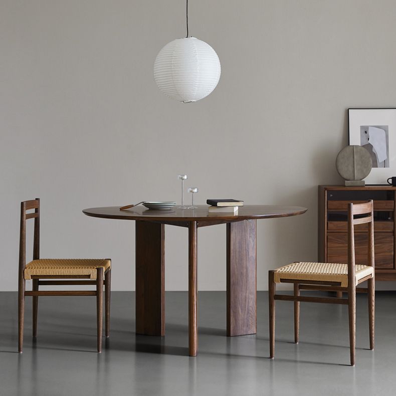 Dinner Kitchen Table Dining Room Round Wood Top Dining Table Clearhalo 'Dining Tables & Seating' 'Dining Tables' 'dining_table' 'furn' 'furn_dining_table' 'Furniture' 'Kitchen & Dining Furniture' 1200x1200_b18480b2-fae5-4c95-b54b-a953572c6ab4