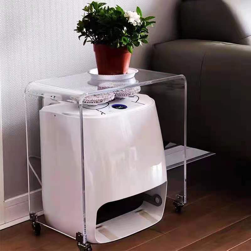 Sled 1 Single Coffee Table Clear Acrylic Cocktail Table with Casters Clearhalo 'Coffee & Accent Tables' 'Coffee Tables' 'coffee_tables' 'furn' 'furn_coffee_tables' 'Furniture' 'furniture_coffee_tables' 'Living Room Furniture' 1200x1200_b1848de9-defa-4a64-9c4c-11de64c71c3a