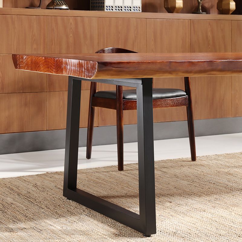 Escritorio de oficina de madera sólida de estilo de escritura de casa y oficina de estilo contemporáneo marrón