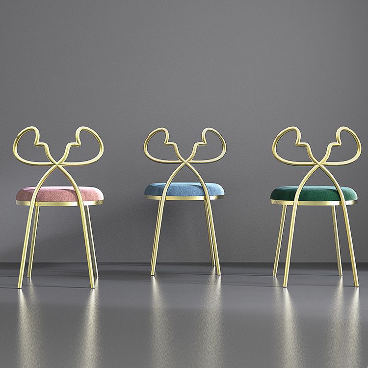 Velvet armloze eetkamerstoelen Noordse ontwerp Open achterste achterstoel