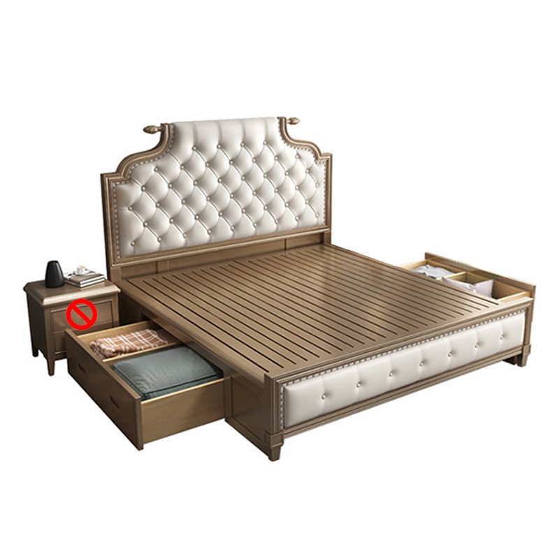 Contemporary Standard Bed Solid Wood Bed Frame with Upholstered Headboard Clearhalo 'Bedroom Furniture' 'Beds' 'furn' 'furn_beds' 'Furniture' 1200x1200_b18a20af-21fe-4ae7-a298-1d5bfe533b81