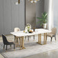 Traditional Luxury Dining Table White and Black Marble Rectangle Dining Table for Home Clearhalo 'Dining Tables & Seating' 'Dining Tables' 'dining_table' 'furn' 'furn_dining_table' 'Furniture' 'Kitchen & Dining Furniture' 1200x1200_b18db248-bd99-49c0-bf27-e19254273fb8