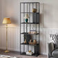 Contemporary Vertical Metal Bookshelf Open Back Bookcase with Shelves Clearhalo 'Bookcases' 'furn' 'furn_bookcases' 'Furniture' 'Office Furniture' 1200x1200_b18fa76a-4b0e-44bc-94cd-6dac4456da40