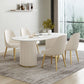 Glam White Sintered Stone Dining Table Set Oval 1/2/5/7 Pieces Dining Set for Home Use Clearhalo 'Dining Room Sets' 'Dining Tables & Seating' 'dining_room_set' 'furn' 'furn_dining_room_set' 'Furniture' 'Kitchen & Dining Furniture' 1200x1200_b1902c80-2bb6-427c-b3ab-cb931730816e