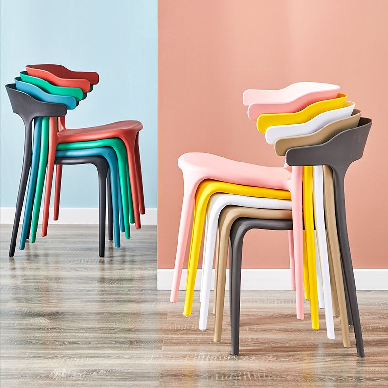 Home Modern Side Chair Stackable Open Back Plastic Dining Room Chair Set Clearhalo ' kitchen&dining_furn' 'Dining Chairs' 'Dining Tables & Seating' 'dining_chair' 'furn' 'furn_dining_chair' 'Furniture' 'furniture_dining_chair' 'Kitchen & Dining Furniture' 'kitchen' 1200x1200_b1924398-69be-4386-befd-26cde51761ac