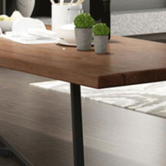 Juego de mesa de madera rectangular industrial 1/2/7 piezas de comedor para cocina