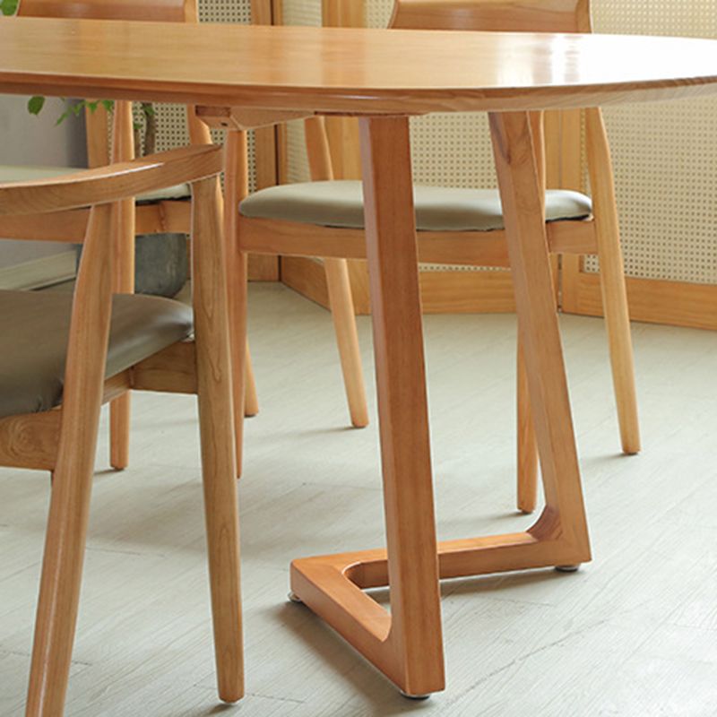 Modern Oval Pine Wood Dining Table Wood Base Home Dining Table Clearhalo 'Dining Tables & Seating' 'Dining Tables' 'dining_table' 'furn' 'furn_dining_table' 'Furniture' 'Kitchen & Dining Furniture' 1200x1200_b192f2b3-18ff-43b4-9bb8-09254ce92a0d