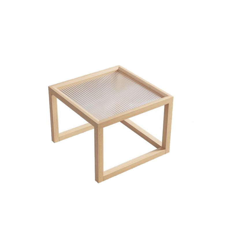 Contemporary Rectangle Coffee Table with Glass Top and Pine Wood Base Clearhalo 'Coffee & Accent Tables' 'Coffee Tables' 'coffee_tables' 'furn' 'furn_coffee_tables' 'Furniture' 'Living Room Furniture' 1200x1200_b193f474-9beb-457f-bf2e-2b7b6b3c5992
